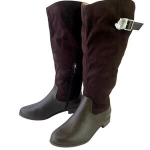 Journee Collection Women Brown Buckle Accent Frenchy Round Toe Dress Boot 11 XWC